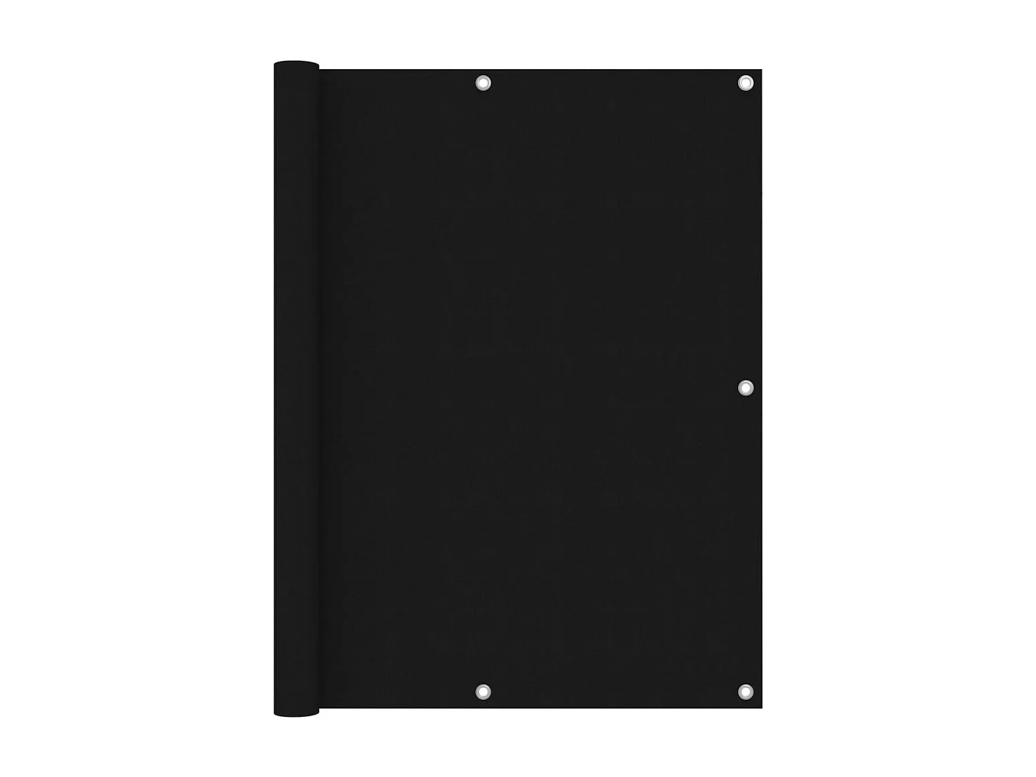 Écran de balcon Noir 120x600 Tissu Oxford