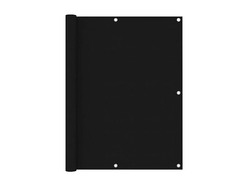 Écran de balcon Noir 120x600 Tissu Oxford