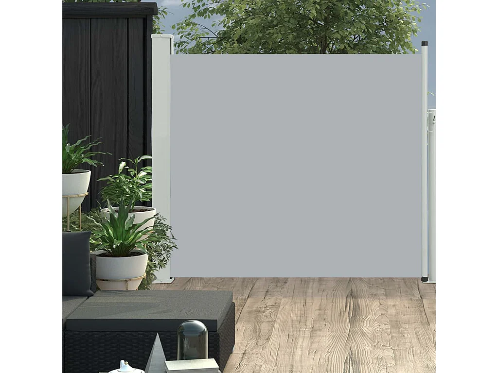 Auvent latéral rétractable de patio 100x300 Gris