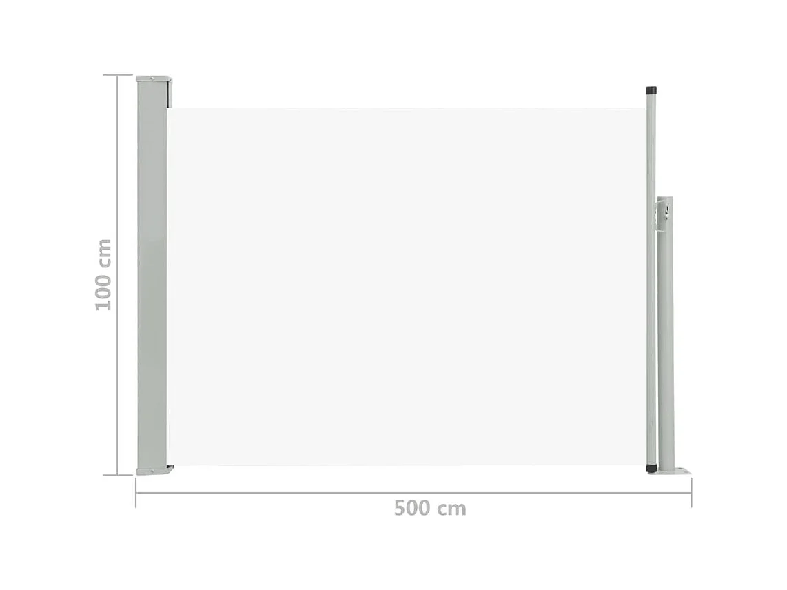 Auvent latéral rétractable de patio 100x500 Crème