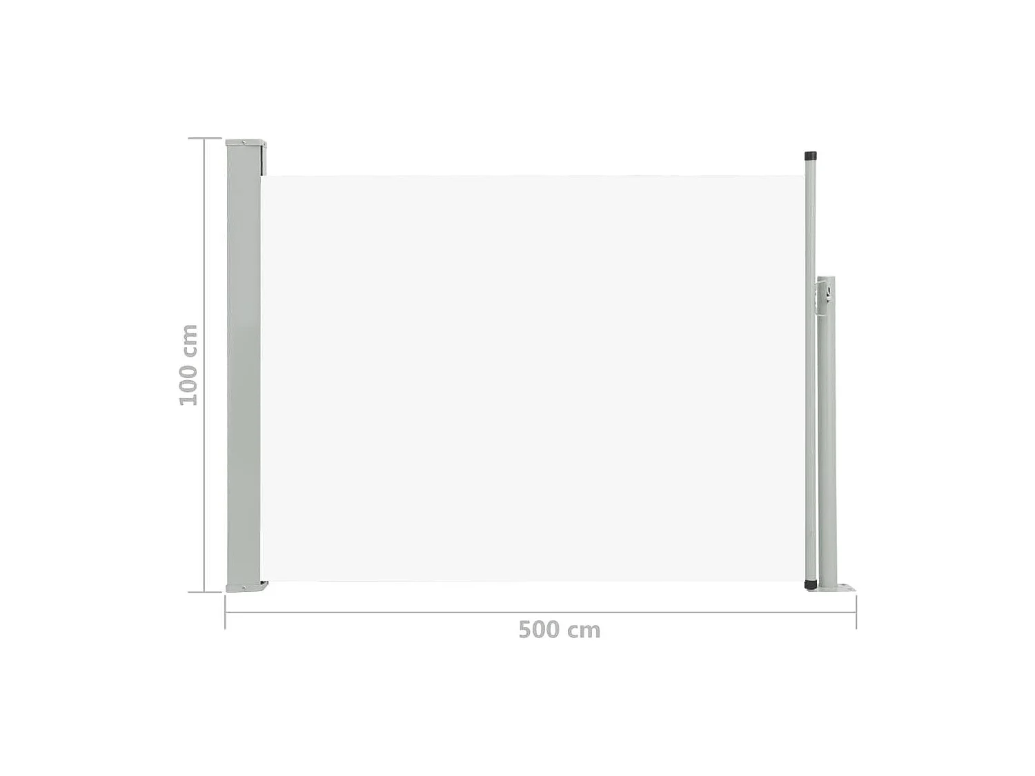Auvent latéral rétractable de patio 100x500 Crème