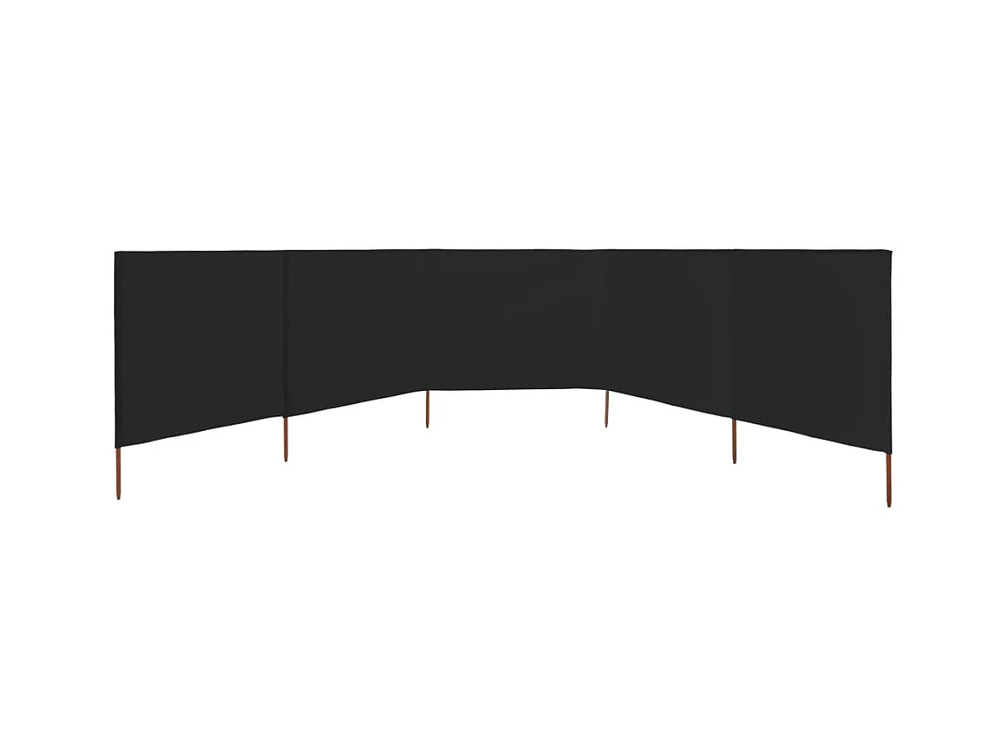 Paravent 5 panneaux Tissu 600x120 Noir