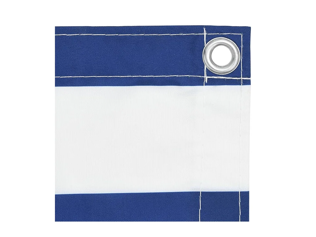 Écran de balcon Blanc et bleu 90x400 Tissu Oxford
