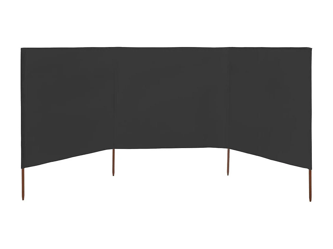 Paravent 3 panneaux Tissu 400x80 Anthracite