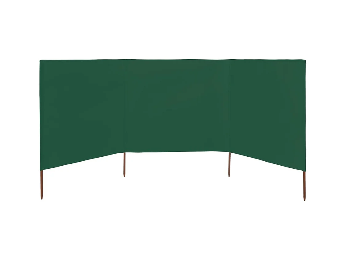 Paravent 3 panneaux Tissu 400x120 Vert