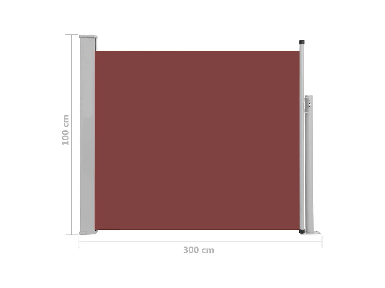 Auvent latéral rétractable de patio 100x300 Marron