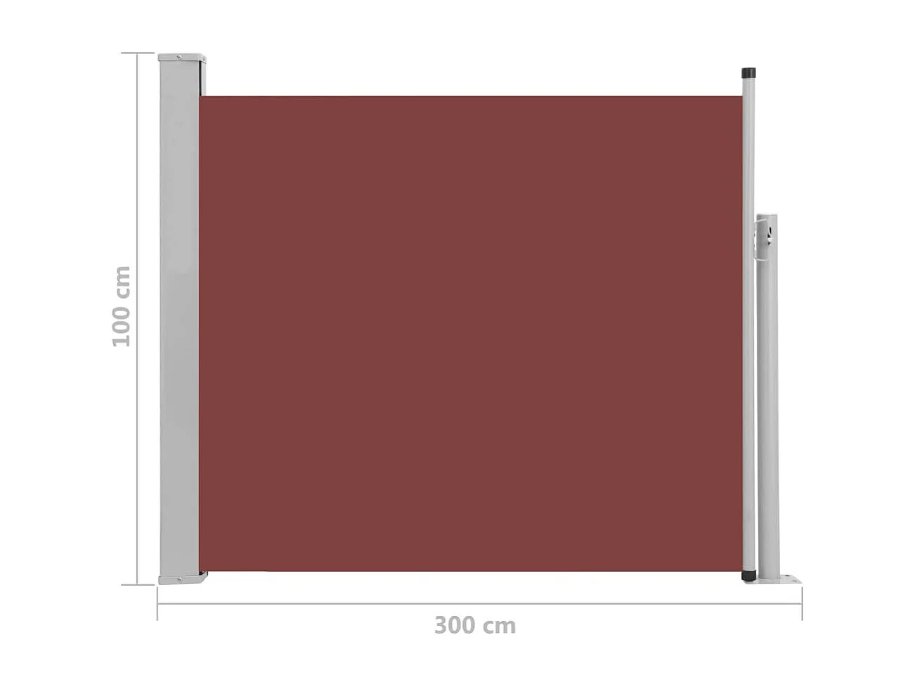 Auvent latéral rétractable de patio 100x300 Marron