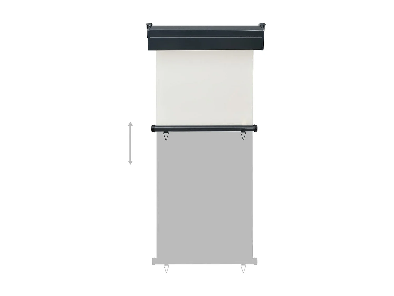 Auvent latéral de balcon 80x250 Crème