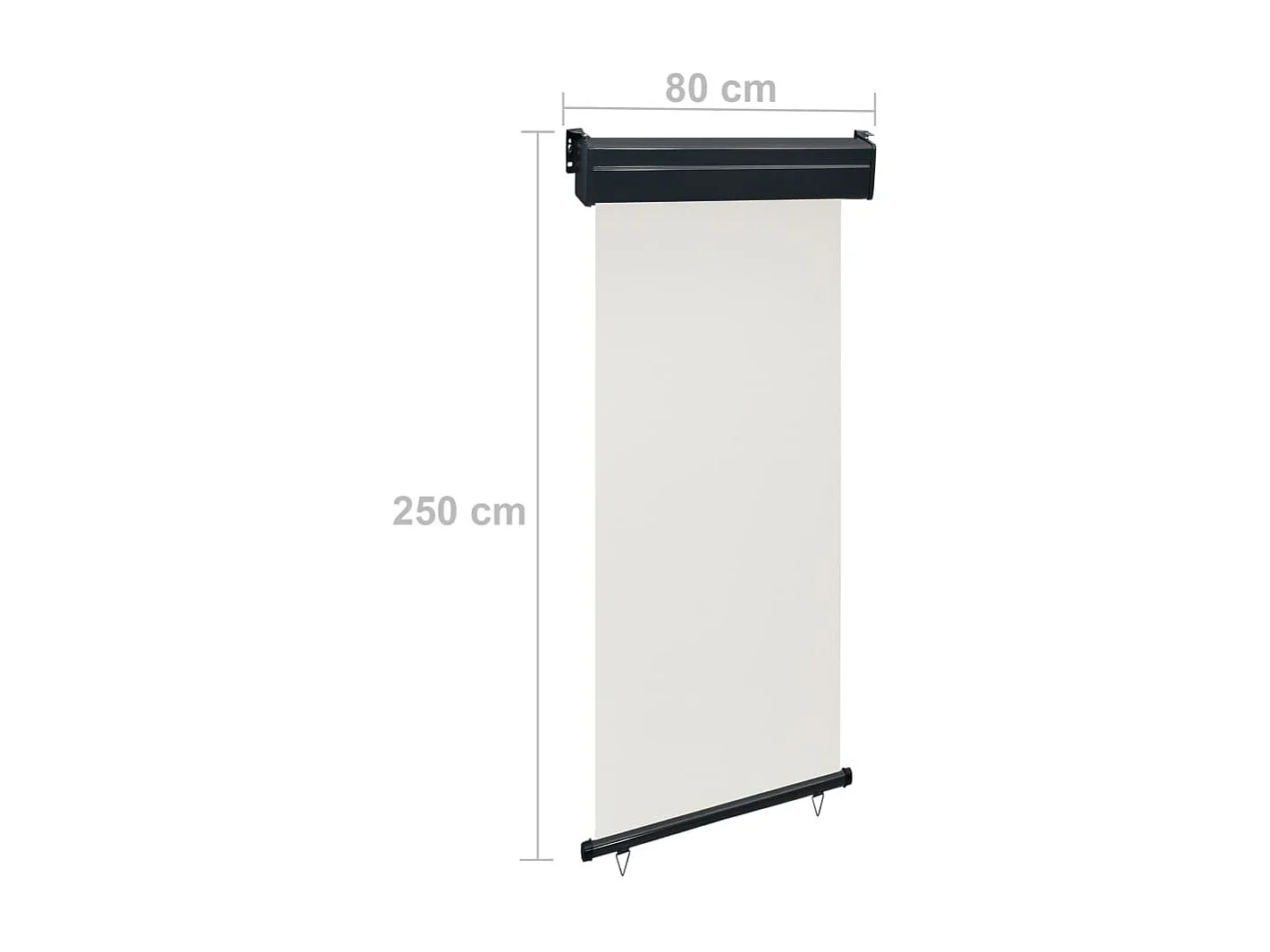 Auvent latéral de balcon 80x250 Crème