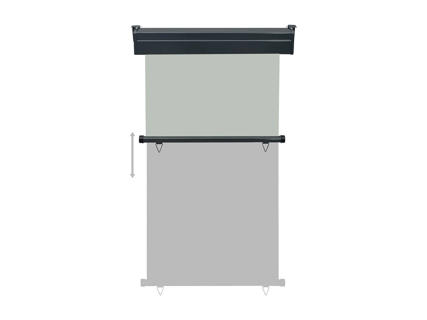 Auvent latéral de balcon 100x250 Gris