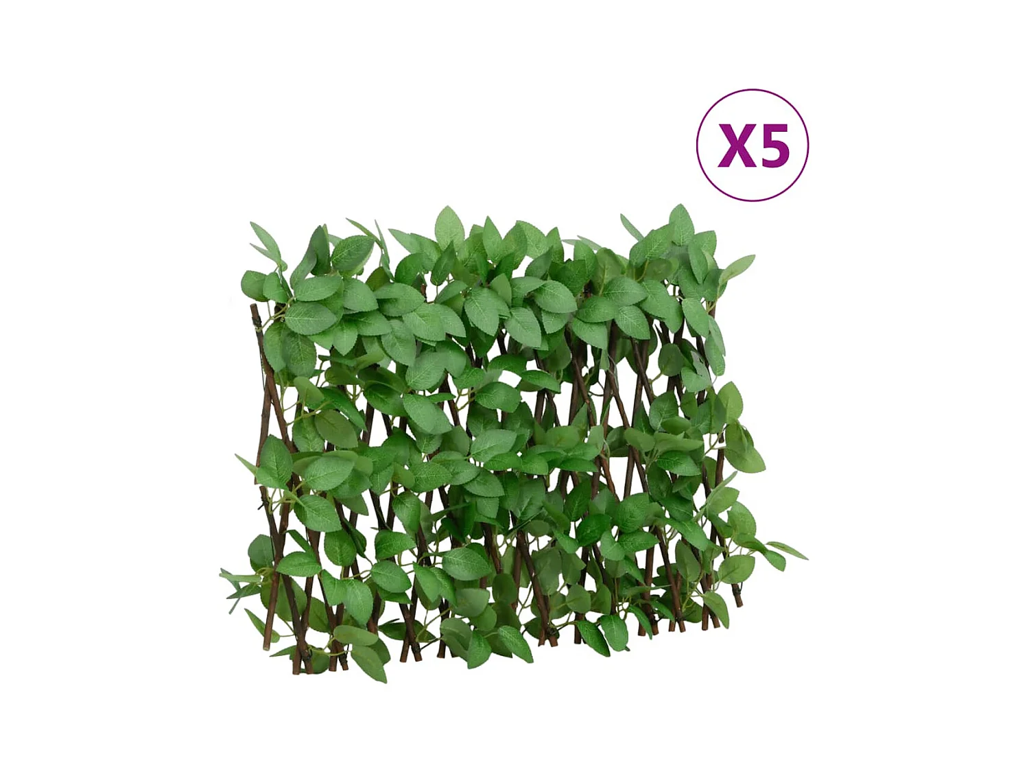 Treillis de lierre artificiel extensible 5 pcs vert 180x30