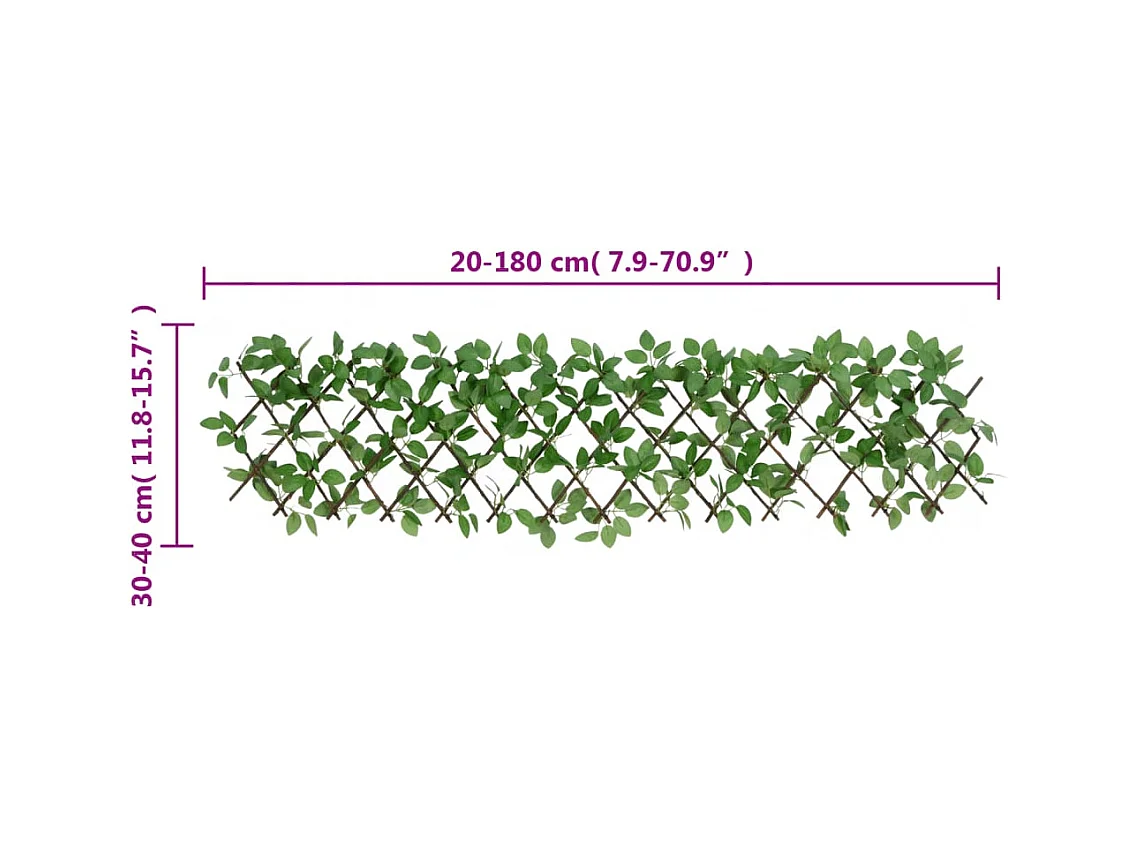 Treillis de lierre artificiel extensible 5 pcs vert 180x30