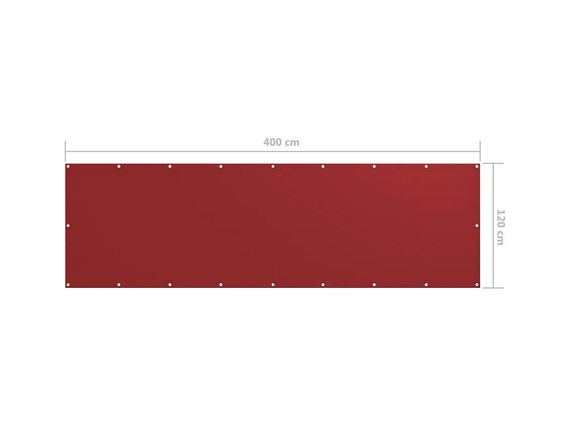 Écran de balcon Rouge 120x400 Tissu Oxford