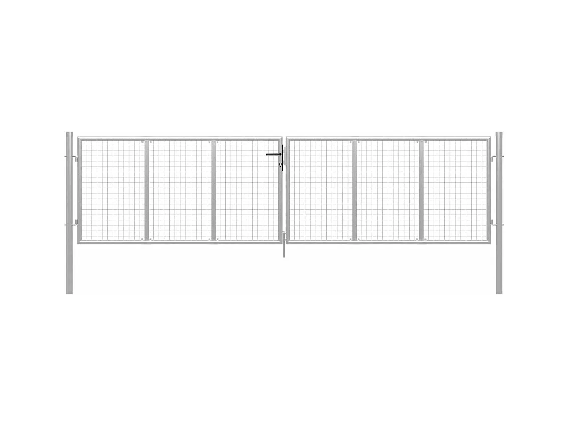 Porte de jardin Acier galvanisé 415x150 Argenté