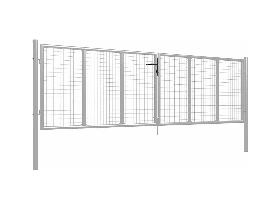 Porte de jardin Acier galvanisé 415x150 Argenté