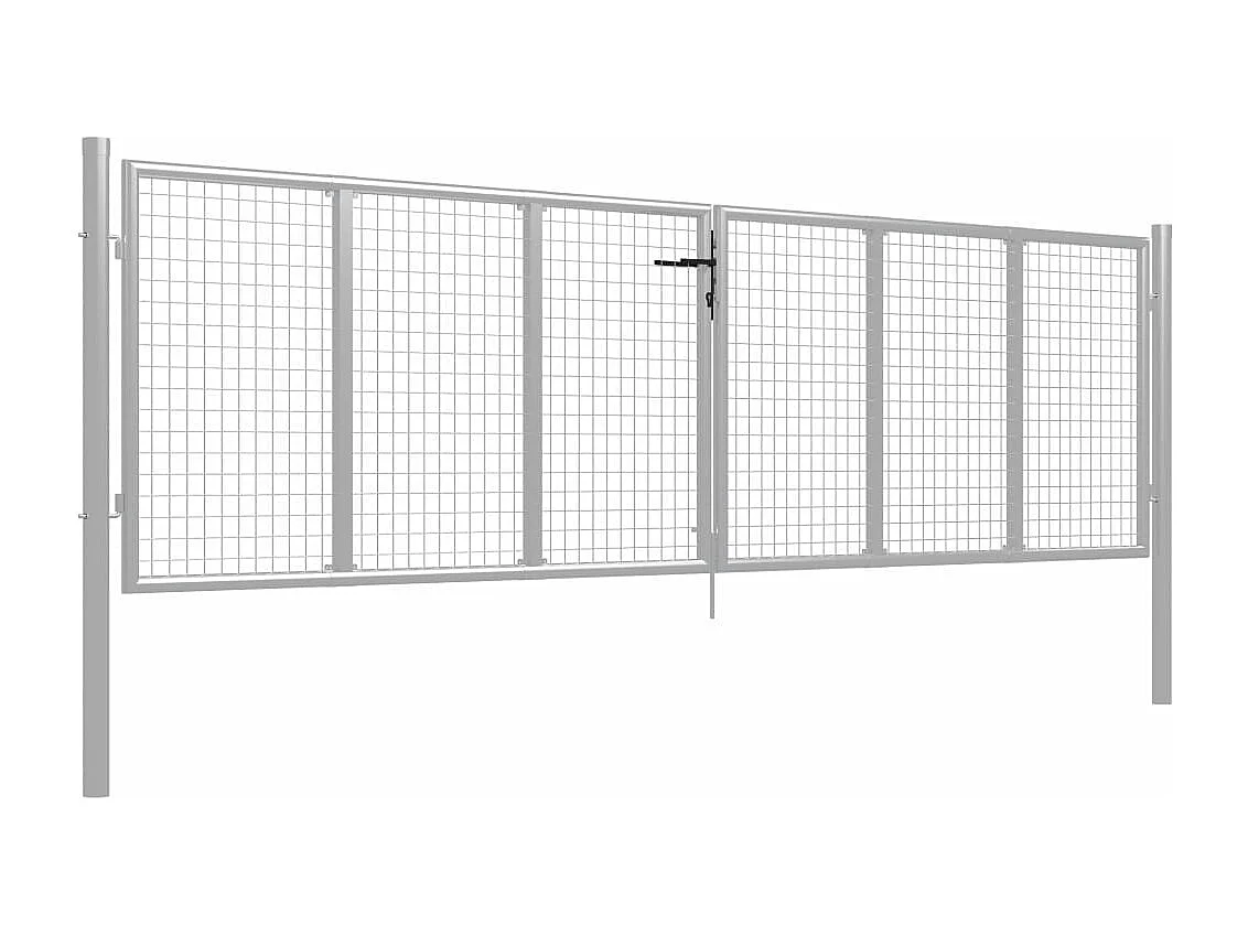 Porte de jardin Acier galvanisé 415x150 Argenté