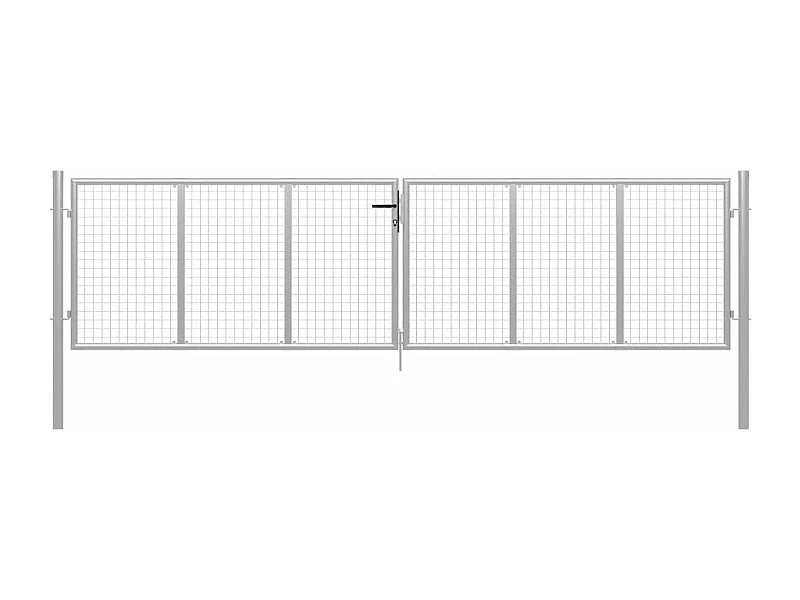 Porte de jardin Acier galvanisé 415x150 Argenté