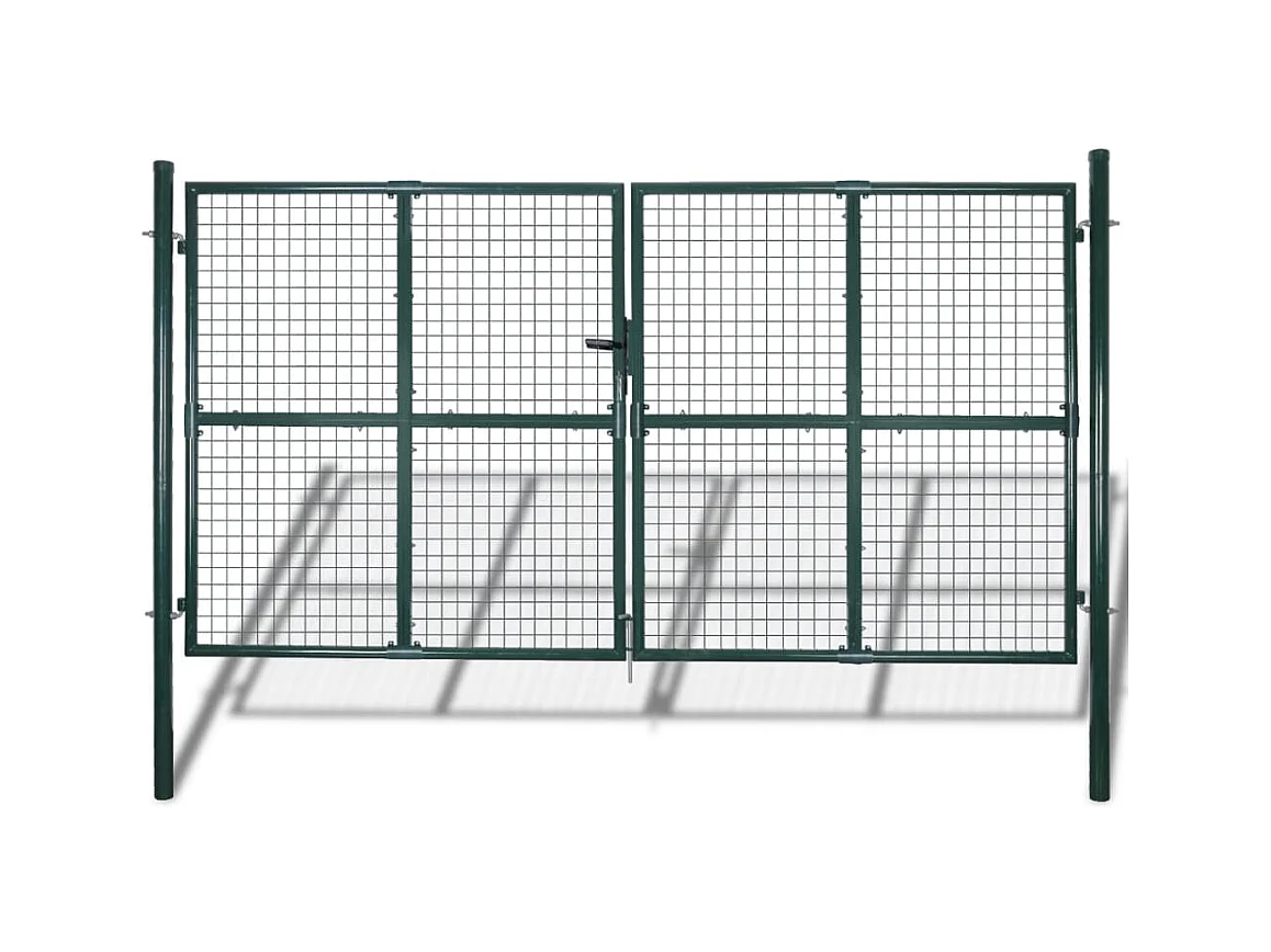 Portail de clôture à porte double Acier enduit de poudre