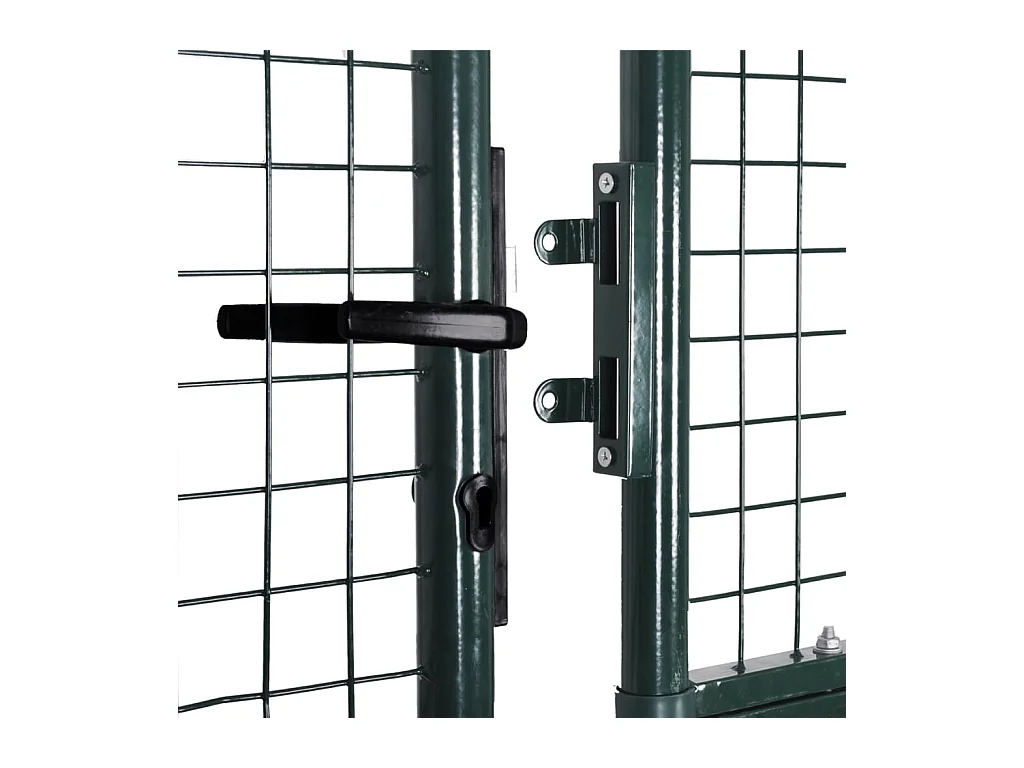 Portail de clôture à porte double Acier enduit de poudre