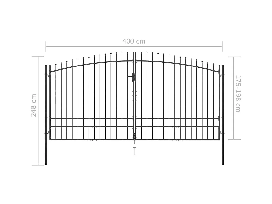 Double portail avec haut sous forme de lance 400x248