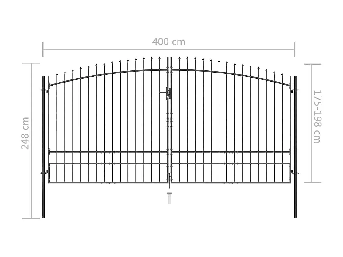 Double portail avec haut sous forme de lance 400x248