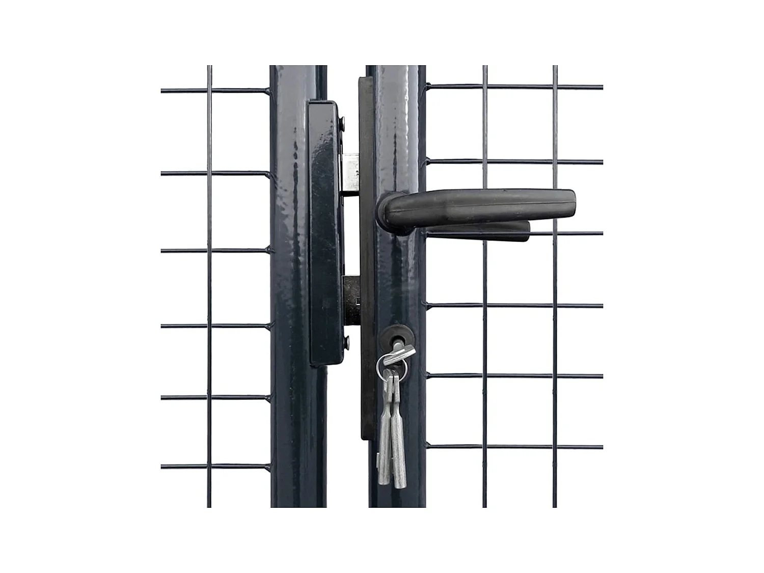 Portail en maille de jardin Acier galvanisé 400x150 Gris 2