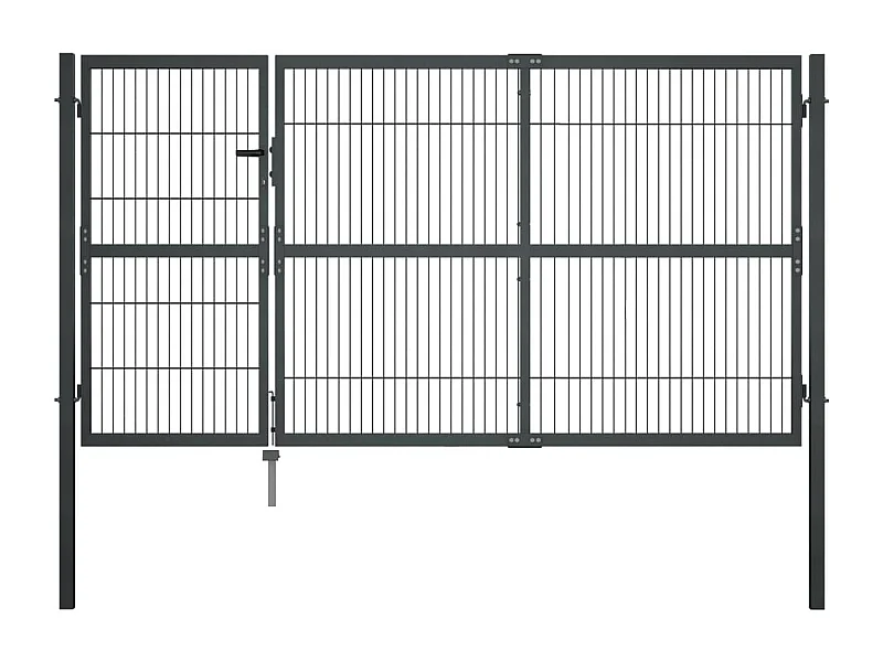 Portillon avec poteaux Acier 350x140 Anthracite