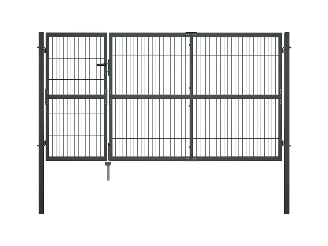 Portillon avec poteaux Acier 350x140 Anthracite