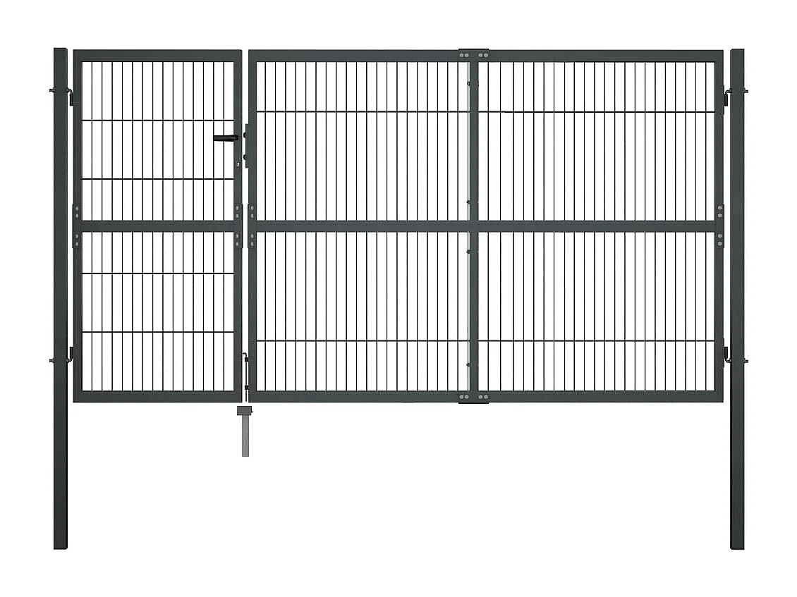 Portillon avec poteaux Acier 350x140 Anthracite