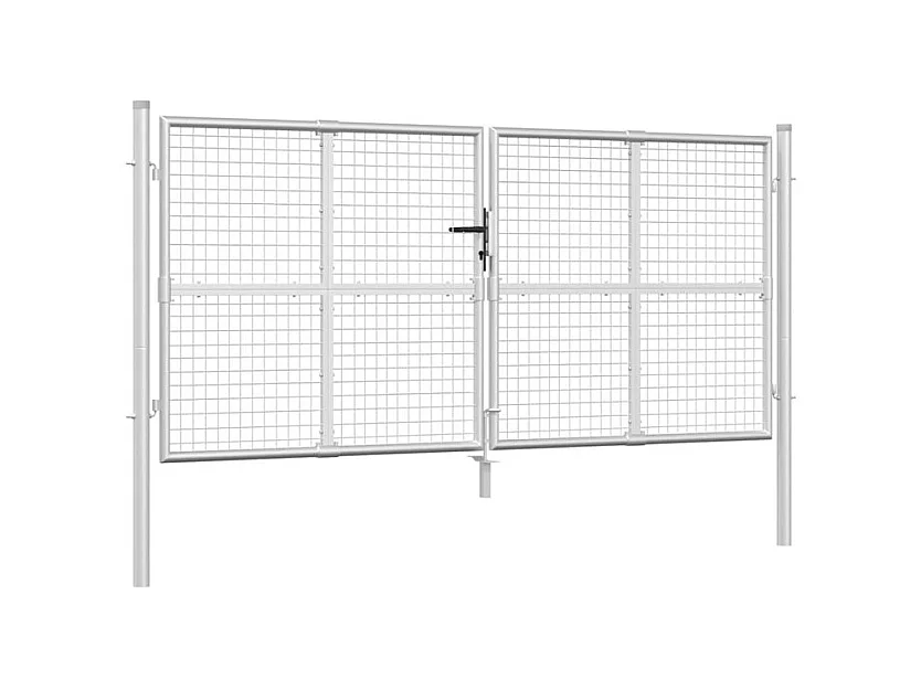 Portal de jardin maille argenté 300x175 acier galvanisé