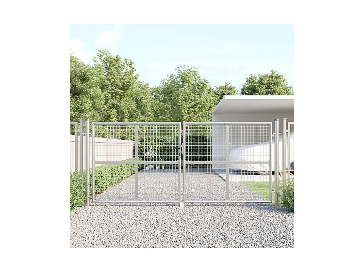 Portal de jardin maille argenté 300x175 acier galvanisé