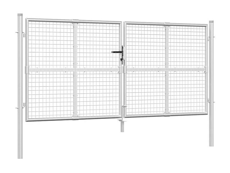 Portal de jardin maille argenté 300x175 acier galvanisé