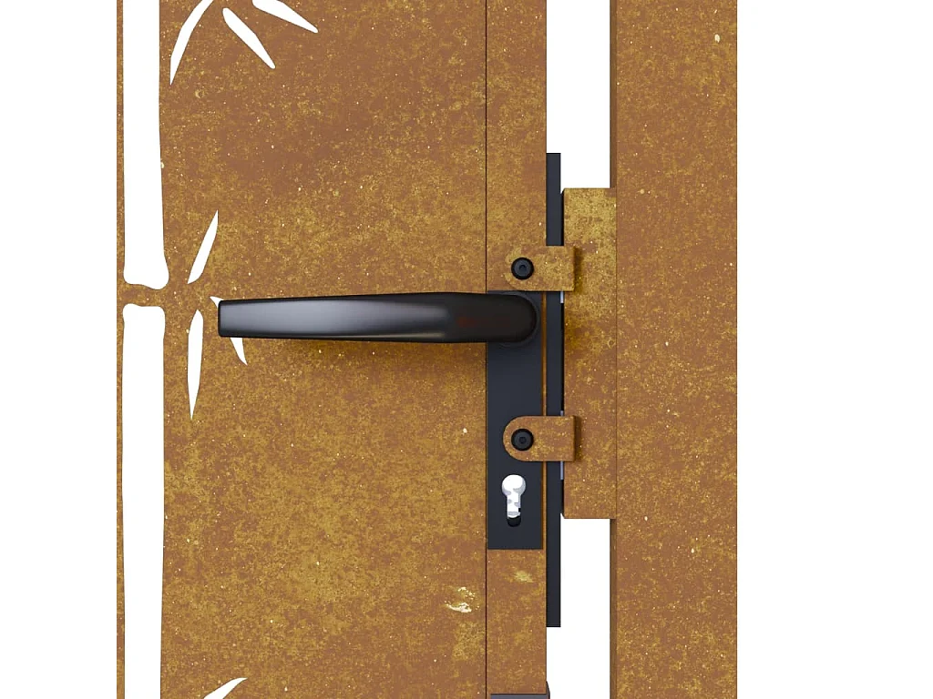 Portail de jardin 105x205 acier corten design de bambou