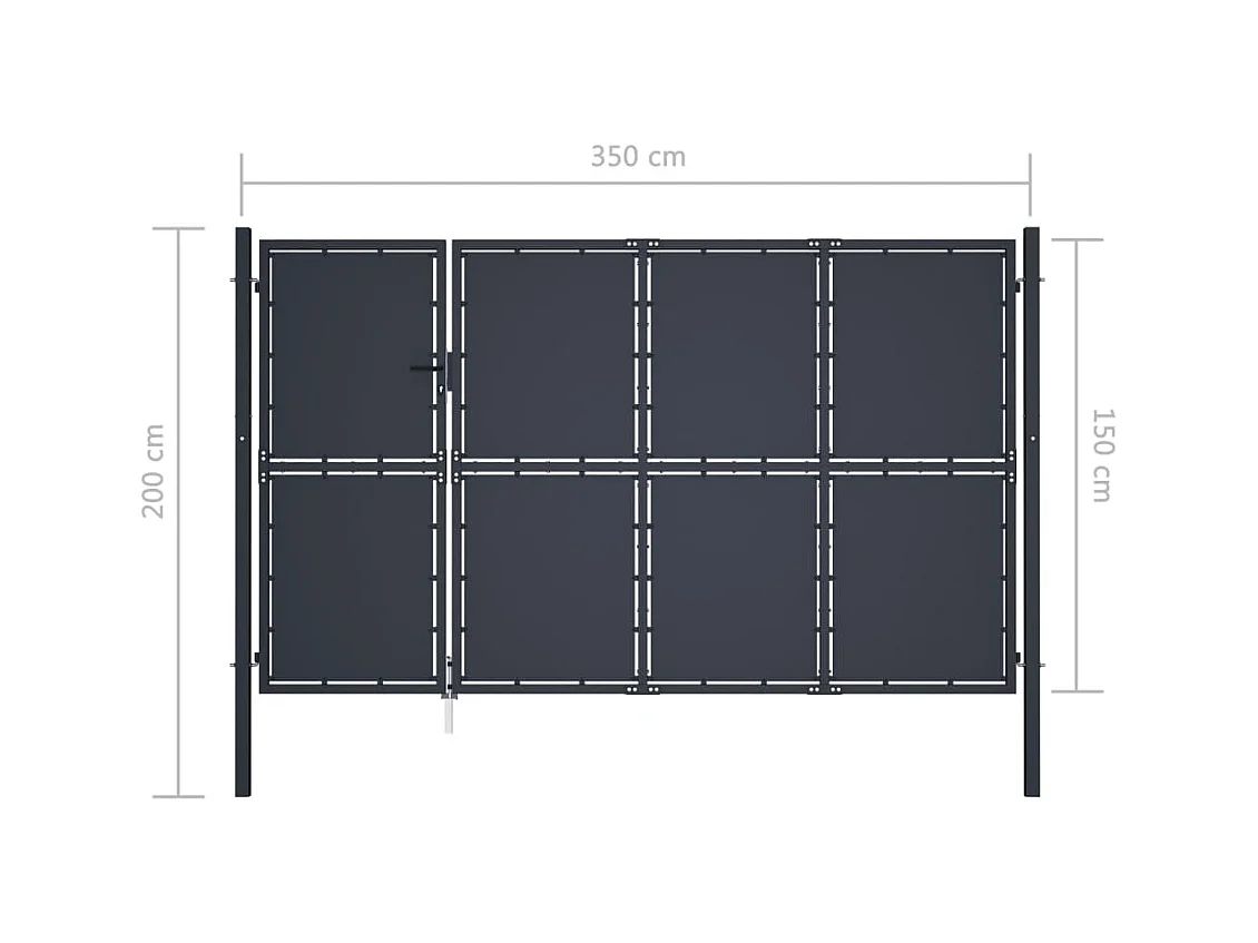 Portail de jardin Acier 350x150 Anthracite