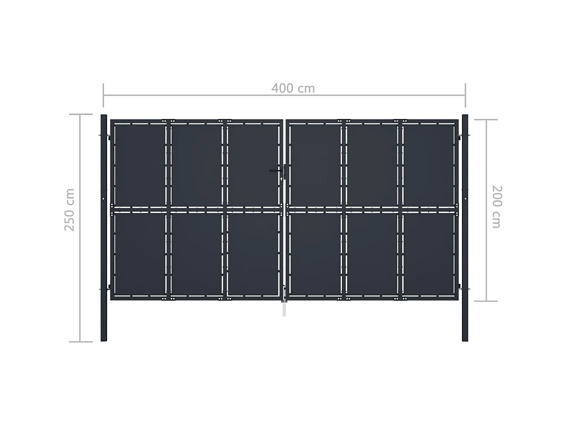 Portail de jardin Acier 400x200 Anthracite 2