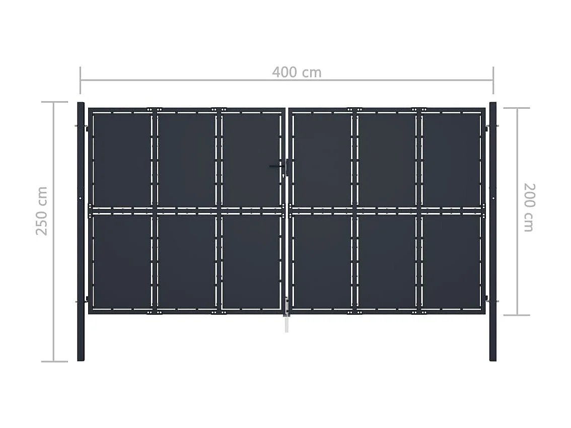 Portail de jardin Acier 400x200 Anthracite 2