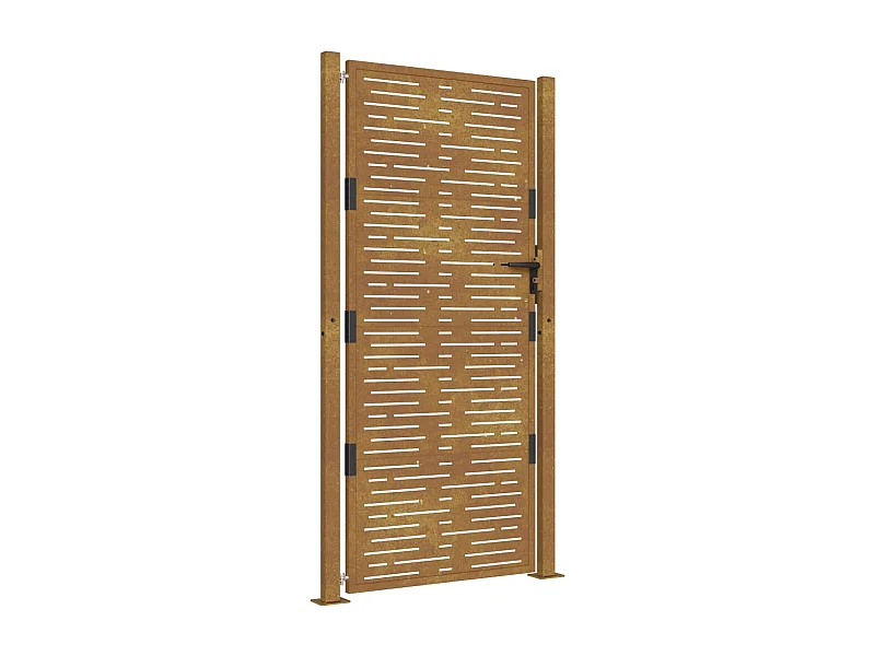 Portail de jardin 105x180 acier corten conception de carré