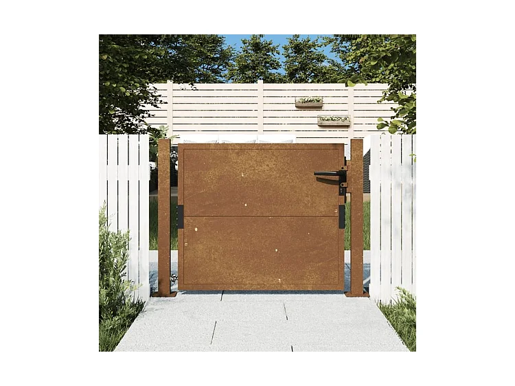 Portail de jardin 105x105 acier corten