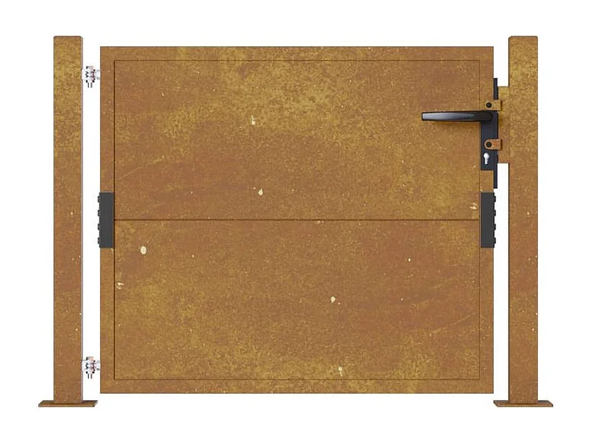 Portail de jardin 105x105 acier corten