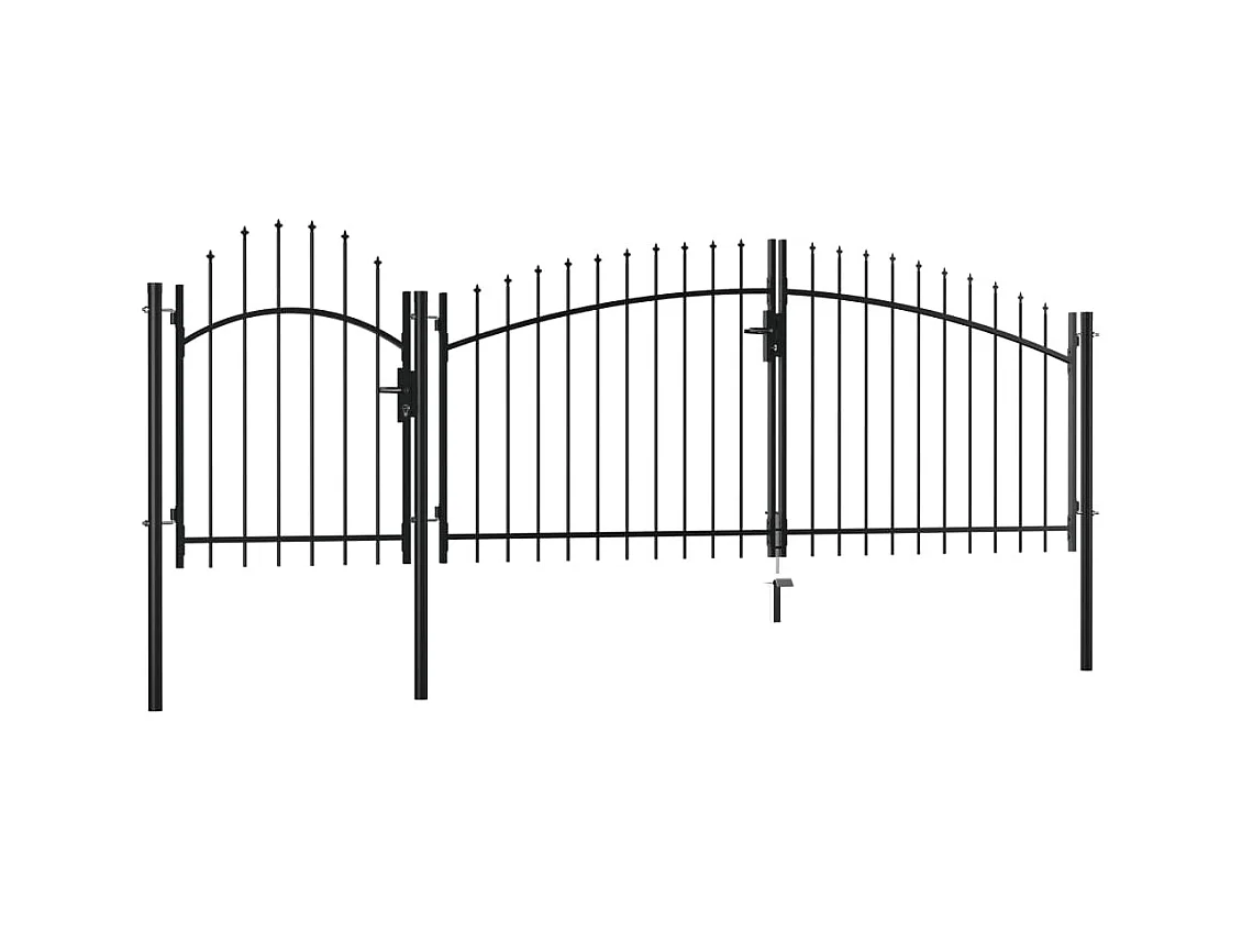 Portail de jardin Acier 2 x 4 m Noir