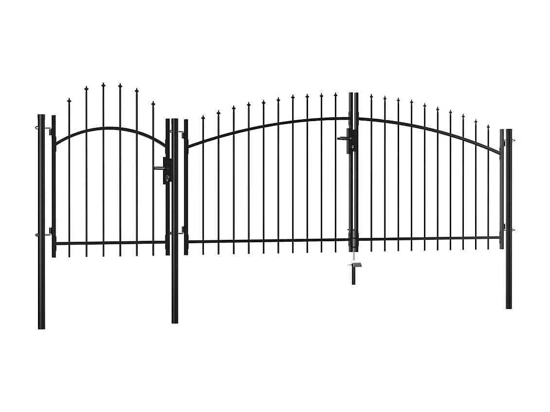 Portail de jardin Acier 2 x 4 m Noir