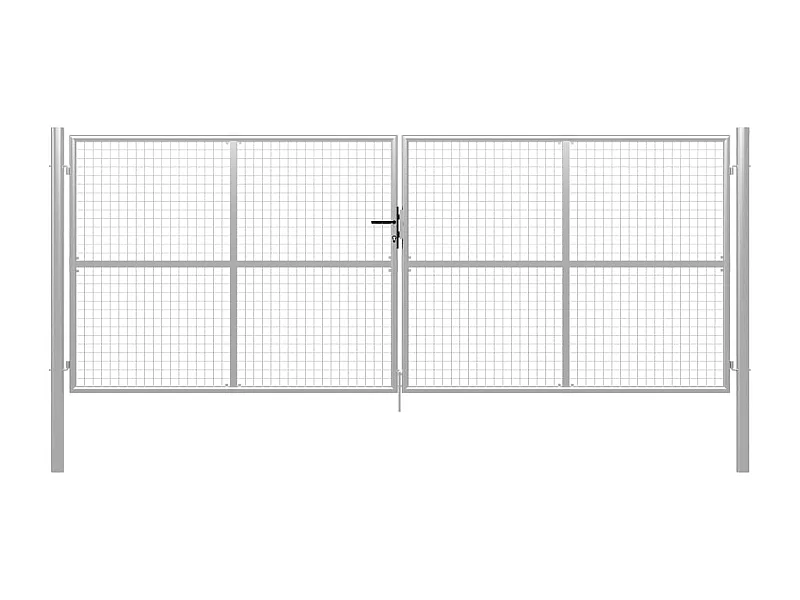 Porte de jardin Acier galvanisé 415x200 Argenté