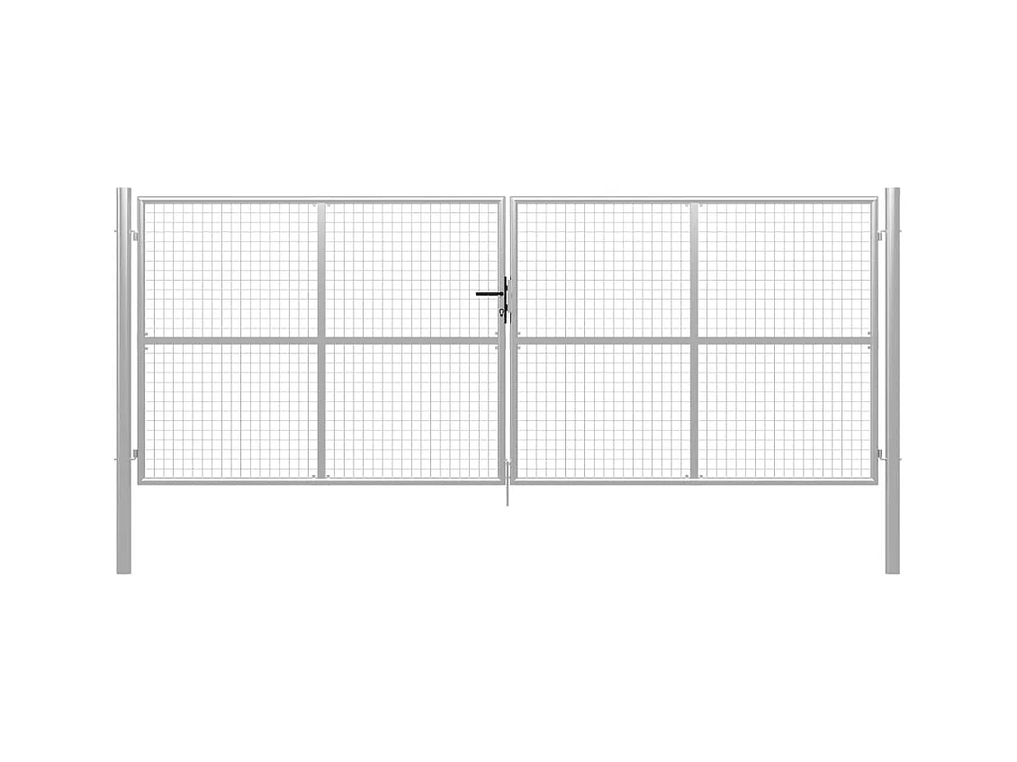 Porte de jardin Acier galvanisé 415x200 Argenté