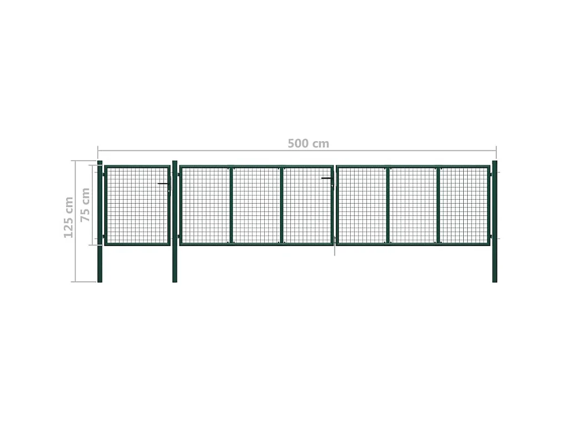 Portail de jardin Acier 500x75 Vert