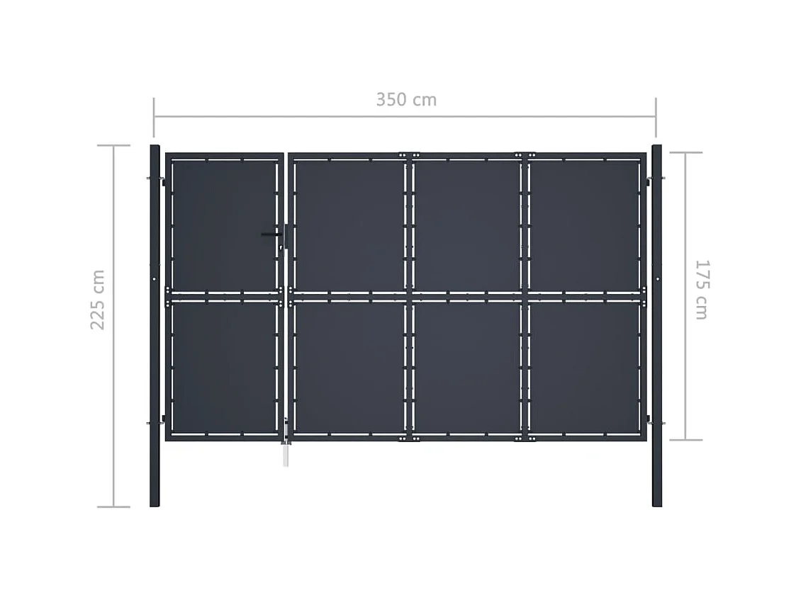 Portail de jardin Acier 350x175 Anthracite 2