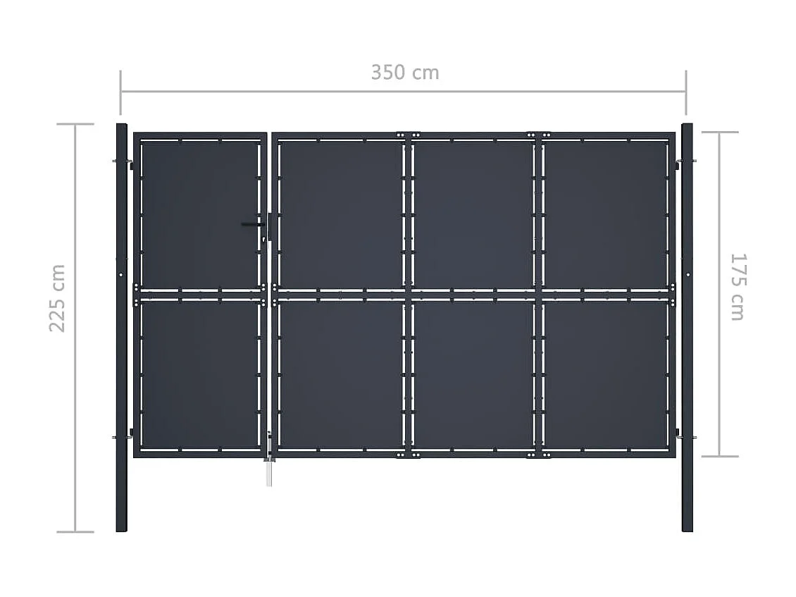 Portail de jardin Acier 350x175 Anthracite 2
