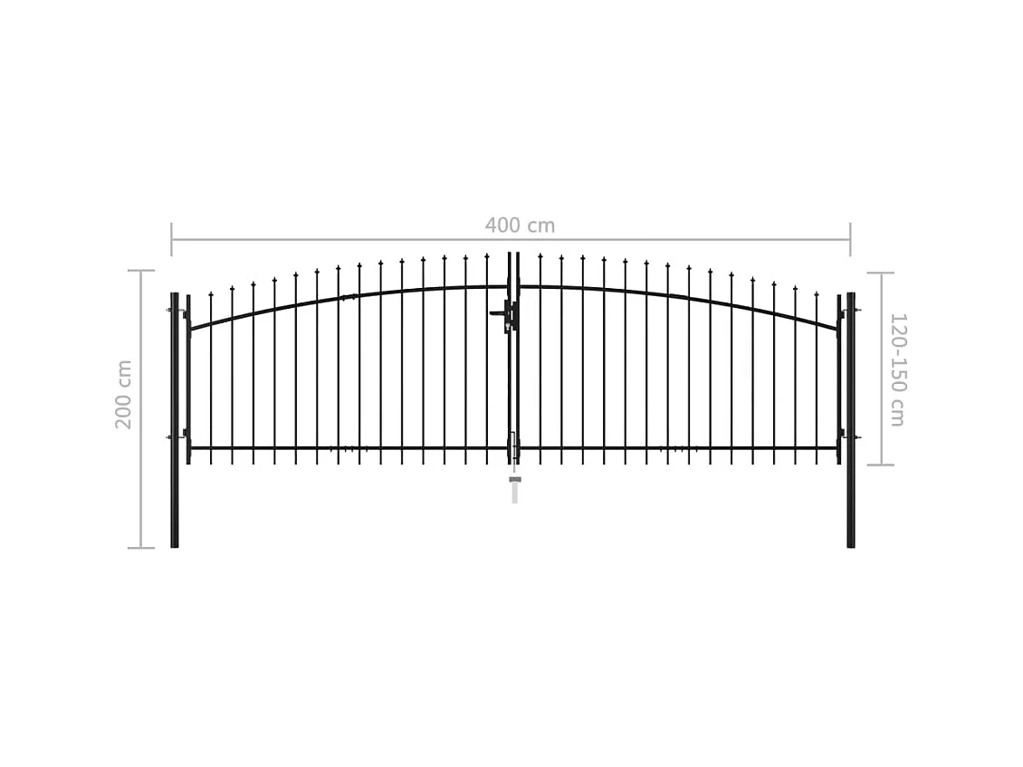 Double portail avec haut sous forme de lance 400x200