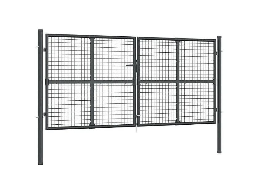 Portal de jardin maille anthracite 300x175 acier galvanisé