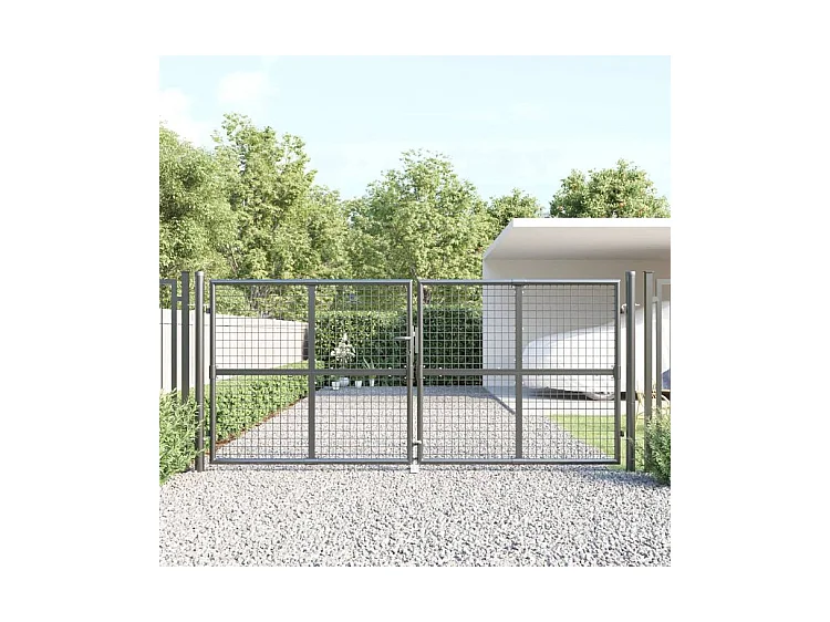 Portal de jardin maille anthracite 300x175 acier galvanisé