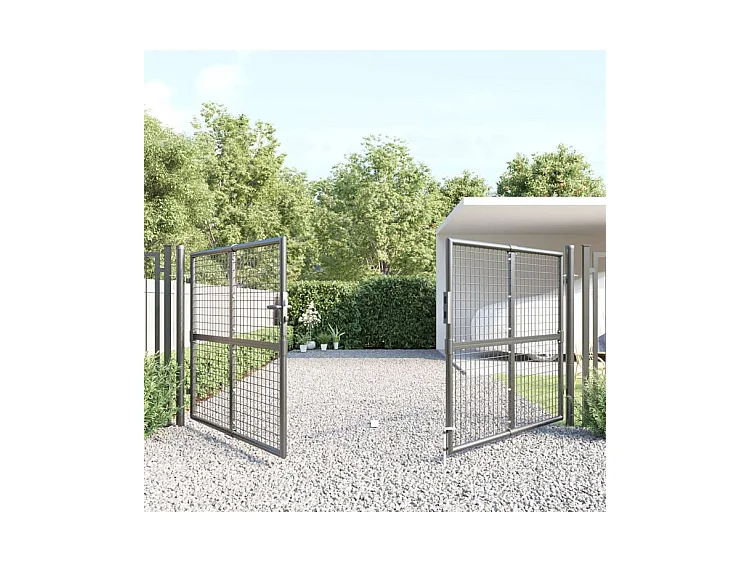Portal de jardin maille anthracite 300x175 acier galvanisé